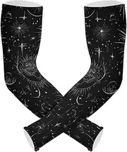 [Yoogain] UV Protection Compression Sleeve Women Black Gothic Tarot Astrology Driving Sleeves Outdoor Sports & Outdoor Working Anti-Run cubre brazos, Black Gothic Tarot Astrology