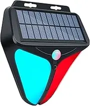 Solar Flash Light Alarm 129 dB Acoustic Alarm Siren for Outdoor Solar Alarm with Motion Sensor IP65 Waterproof Security Siren Light for Farm, Villa, Home