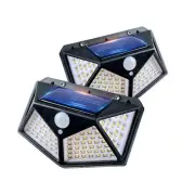 Solar Lights Outdoor 100 LED, 2 Pack Solar Motion Sensor Outdoor Lights