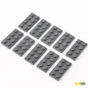 Lot of 10 Genuine LEGO Dark Bluish Gray 2x4 3020 Plate Building Bricks Parts NEW