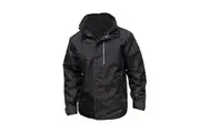 Result Mens Waterproof Denim Textured Rugged Jacket (Black) - UTPC2612