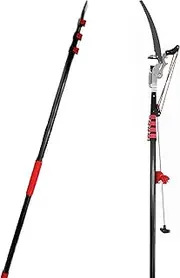 Extendable Tree Pole Pruner, Professional Telescopic Tree Pruners with Sk5 Cutting Blade Pole Saw Lopper Long Reach Pole Pruning Saw, 2 in 1 Extendable Gardening Tool