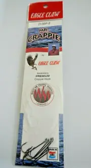 EAGLE CLAW - SNELLED FISH HOOKS - MR. CRAPPIE - 213BP-2 - SIZE 2 - FISHING