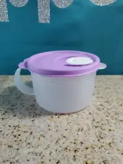 Tupperware Crystalwave Plus soup mug microwavable 2 cup Sheer Lilic Purple .