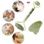 Jade Roller & Gua Sha Set for Skin Care, Puffiness Relief - Ideal Gift