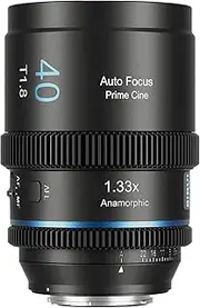 SIRUI 40mm T1.8 1.33X Anamorphic Lens, S35 Autofocus Lens for E-Mount Cameras (A6500, A6700, FX3/30, ZV-E Series, A7 Series, A9/9II, Blue Flare)
