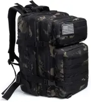 QT&QY 45L Military Tactical Backpack Molle Army Assault Pack Bug Out Bag