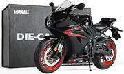 1:9 Motorcycle Model for Suzuki GSX R1000R Metal Die-cast Motorcycle Model No Assembly Required Mini Finished Moto Gift for Adult（Black）