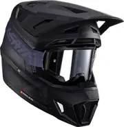 Leatt 7.5 V24 Stripes Motocross Helmet with Goggles, black-grey, Size M for Men Black Grey