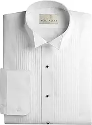 [Neil Allyn] Men's Wing Collar 1/4" Pleats Tuxedo Shirt
