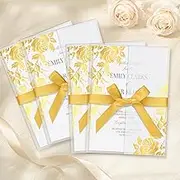 100 Pcs Gold Foil Rose Pre Folded Vellum Jackets for 5x7 Invitations 130gsm Transparent Envelope Liners Bulk Vellum Paper 5x7 with Ribbons Wedding Invitations Wraps for Wedding Cards