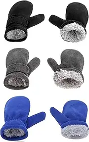 [LQALYNLQ] Baby Toddler Mittens Boys Girls Winter Outdoor Gloves Kids Easy-On Fleece Warm Mitterns