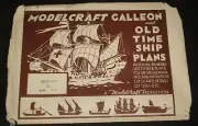 VINTAGE 1950s MODELCRAFT GALLEON & OLD TIME SHIP PLANS PATTERN - VIKING SHIP