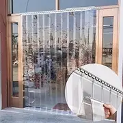 3mm Thick Transparent PVC Strip Curtain Waterproof Smooth Outdoor Tent Warehouse & Garage 195x350cm Durable Plastic Partition for Weather Protection
