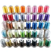 NEW BROTHREAD 40 SPOOLS BROTHER POLYESTER EMBROIDERY MACHINE THREAD 500M EACH
