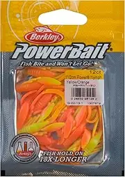 Berkley PowerBait Fresh Water Fishing Bait (All PowerBait Styles), PBHPN1-YEO, Yellow/Orange, 1" (12 Count)