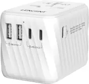 Universal Travel Adapter, International AC Plug Power Adaptor with 5.6A 3 USB C