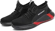 [WCXTY] Steel Toe Sneakers for Men,Outdoor Lightweight Steel Toe Work Boots for Men,Breathable Slip Resistant Safety Toe Shoes for Men,Slip-Resistant Outsole (Color : Black, Size : 6.5)