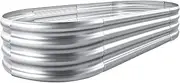 Land Guard Galvanized Raised Garden Bed Kit, Galvanized Planter Garden Boxes Outdoor, Oval Large Metal for Vegetables………