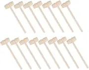 Toddmomy 15Pcs Wooden Hammers for Portable Pounding Lightweight Educational Tool for Hand Training Creative Play for Cracking Shellfish Cake Mallets