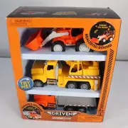 Driven by Battat Micro Construction Fleet Dump Truck Crane Truck Backhoe Loader