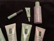 Clinique 7 Pc Set Moisture Surge Mask & Scrub Refiner All About Lips & Brush New