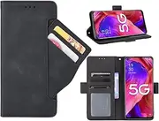 [GoshukunTech] Case for Oppo A74 5G,for Oppo A54 5G Wallet Case[ 5 Card Slots Leather Wallet ] Soft TPU Inner Case Flip Cover Stand Feature Compatible with Oppo A54 5G/A74 5G [6.5 inch]-Black