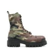 [Balenciaga] Balenciaga Camo-print Boots 40 IT GREEN/BROWN