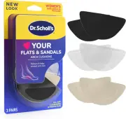 Dr. Scholl’s Hidden Arch Support for Flats – 3 Pairs, Comfortable NEW