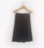 Eileen Fisher Stretch Silk Charmeuse Skirt Women Size 0 Black Bias Cut MSRP $228