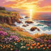 5D Diamond Painting Flower Covered Sea Cliffs Kit