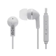 Moki Noise Isolation Earbuds with microphone & control - WHITE