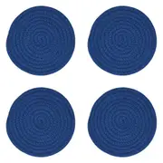 4x Annabel Trends Rope Trivet Table Mat Protector Pad Round 18.5cm Small Navy