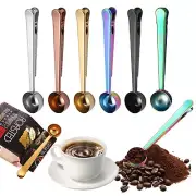 Stainless Steel Coffee Spoon Sealing Clip Measuring Scoop - Multi Colors