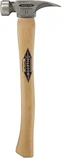Stiletto Ti12SC Titanium 12 Smooth Face Hammer with a Curved 18" Hickory Handle,Silver