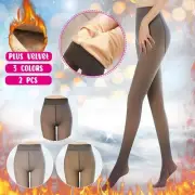 Plus Penetrating 2PCS Elastic Medium Socks Thick With Feet Velvet Skin Ladies