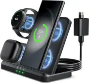 Wireless Charger Compatible with Samsung, 3 in 1 Wireless Charging Station for