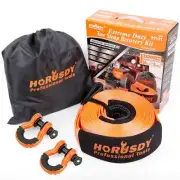 HORUSDY Nylon Heavy Duty Tow Strap Recovery Strap with Hooks 3 x 30Ft - 32,00...