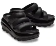 Crocs Mega Crush 209842-001 Sandals Women's US 6 Black Platform Slide KHD2141