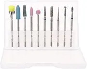 Ipetboom Nail Drill Bits Set 10pcs Grinding Polishing Head Tungsten Steel for Home Salon Use