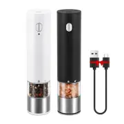 Electric Salt & Pepper Grinder Set Black & White Gorgeous Peppermill, Chargin...