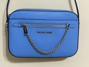 NWT Michael Kors pacific blue jet set leather chain Large Crossbody purse