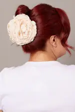 White Rosette Claw Clip