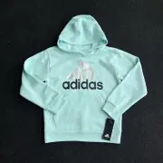 Adidas Essential Girls Hooded Pullover Big Kids Hoodie Teal #967
