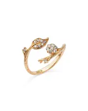 Bloomingdale's Fine Collection Diamond Leaf Bypass Ring in 14K Yellow Gold, 0.25 tcw