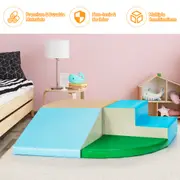 Babyjoy 4PCS Kids Large Building Blocks Soft Climber & Crawl Foam Playset Children Activity Toys Blue