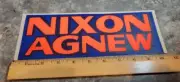 ◙ Scarce Design 1968 NIXON-AGNEW Presidential Campaign Bumper Sticker DayGlo Red