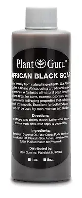 African Black Soap Liquid 4 oz. 100% Raw Pure Natural From Ghana. Acne Treatment