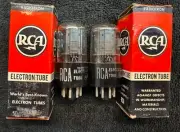 2 NOS NIB Matched RCA 12SN7GT Black Plate Tubes USA 1956