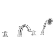 DXV Ashbee Roman Tub Faucet w/ Handshower in Platinum Nickel D35101940.150 cross